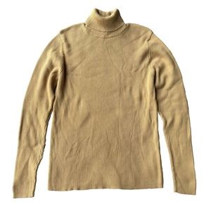 Splendor! Sweater Top Sz XL Long Sleeve Turtle Neck Tan Beige Pullover Casual